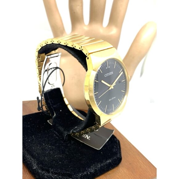 Citizen Men's Watch BM7582-56E Eco Drive Black Dial Gold Stainless Steel 40mm - Picture 15 of 15